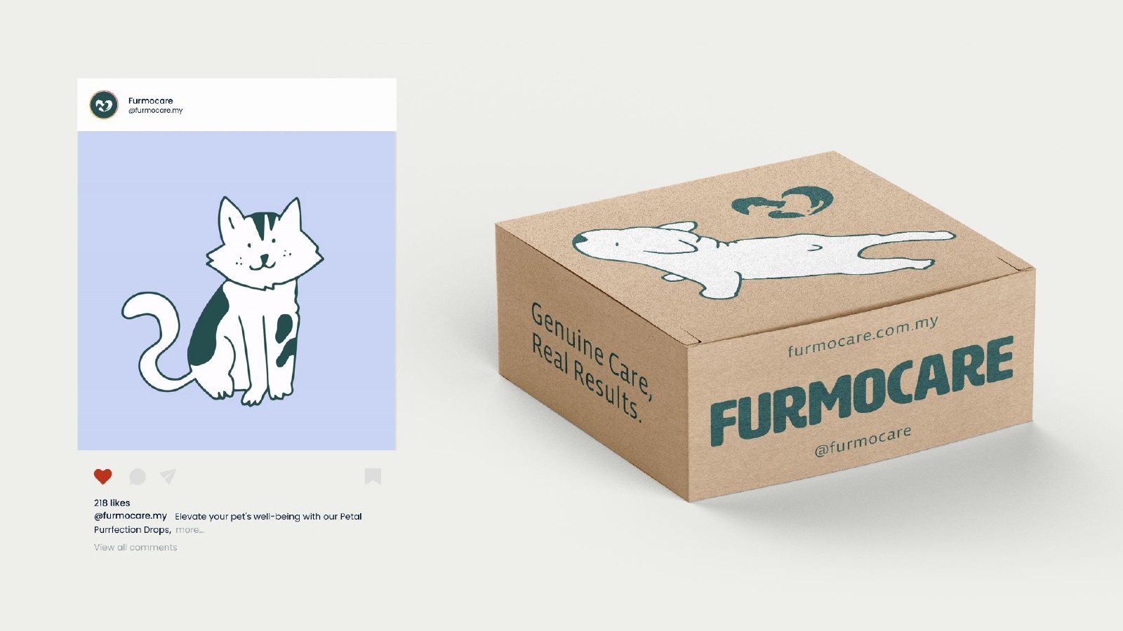 Furmocare social post and kraft shipping box