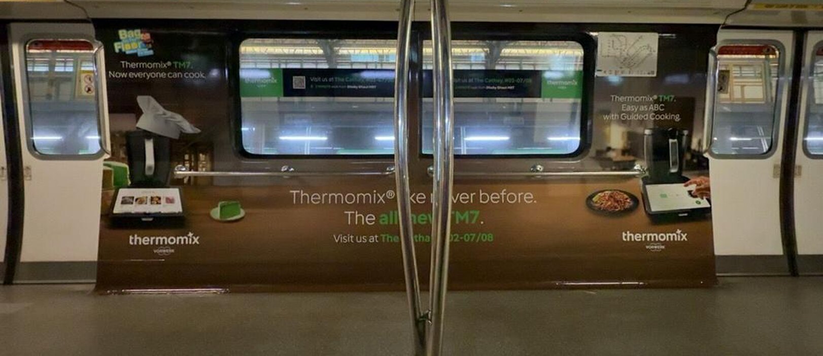 The TM7 cabin wrap live inside a Singapore MRT train